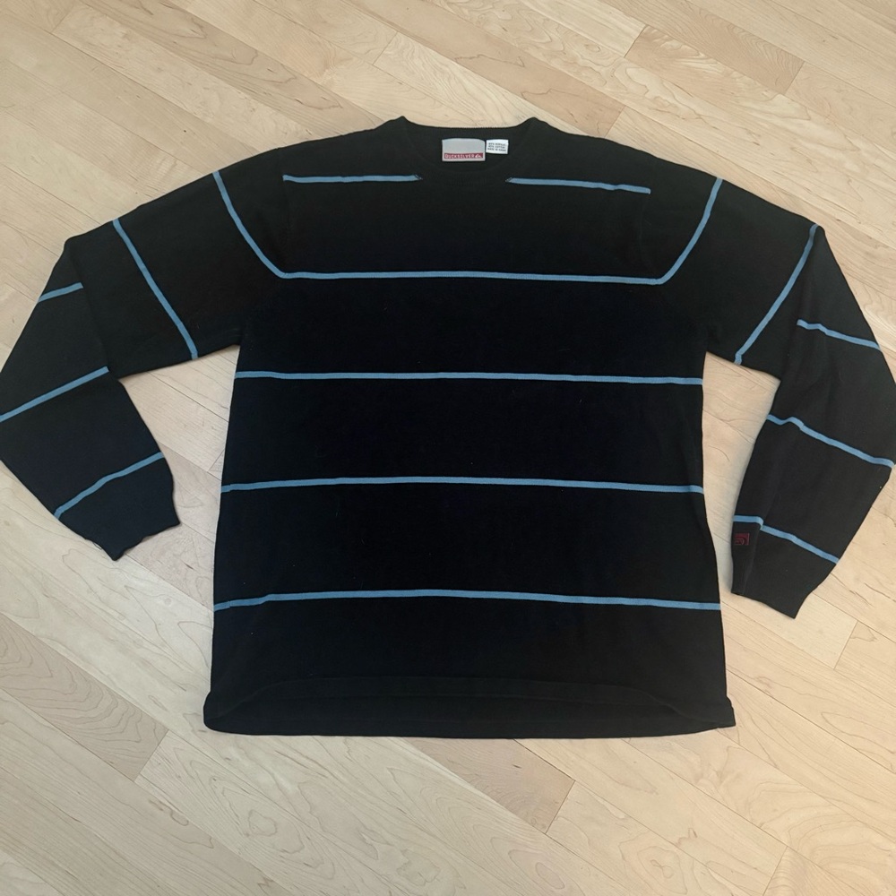 Quiksilver Men's Navy Sweater with Blue Stripes